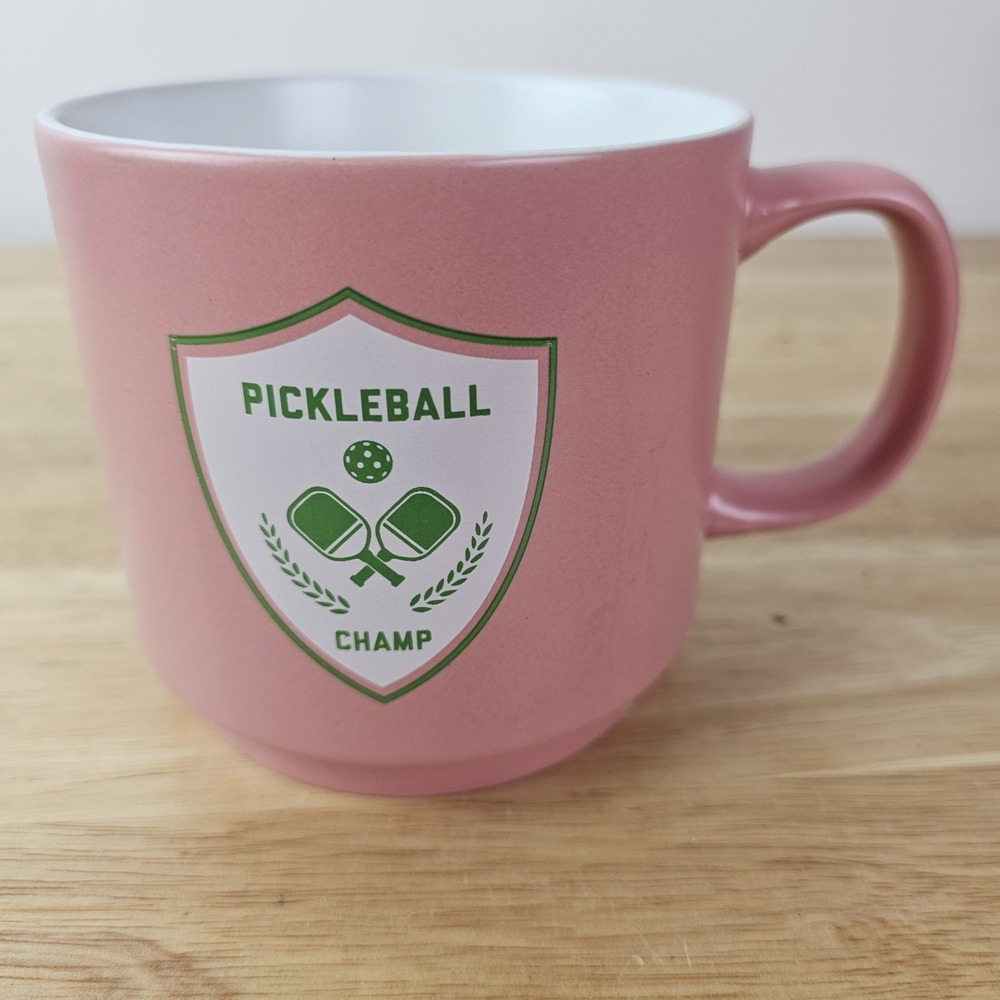 Large Coffee Tea‎ Mug Pickleball Champ Pink Green White